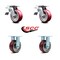 Service Caster 5 Inch Poly on Aluminum Caster Set with Roller Bearings 2 Brakes 2 Rigid SCC SCC-TTL30S520-PAR-2-R-2 - alternate 2